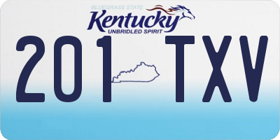 KY license plate 201TXV