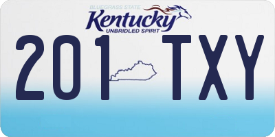 KY license plate 201TXY