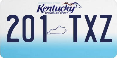 KY license plate 201TXZ