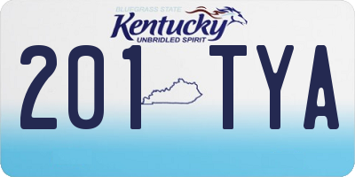 KY license plate 201TYA