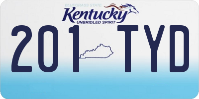 KY license plate 201TYD