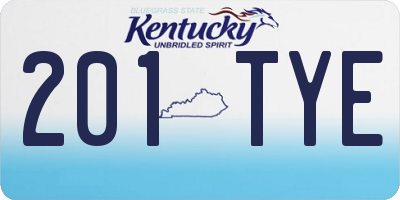 KY license plate 201TYE