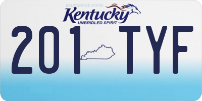 KY license plate 201TYF