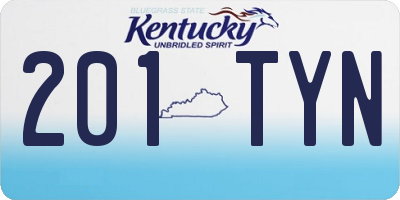 KY license plate 201TYN