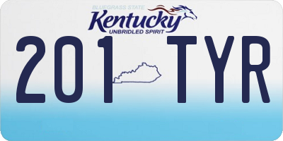 KY license plate 201TYR