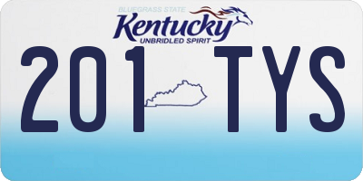 KY license plate 201TYS