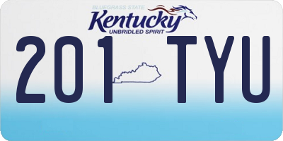 KY license plate 201TYU