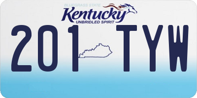 KY license plate 201TYW