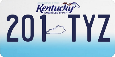 KY license plate 201TYZ