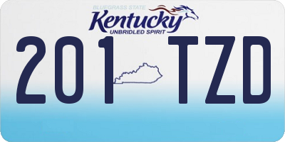 KY license plate 201TZD