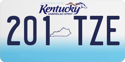 KY license plate 201TZE