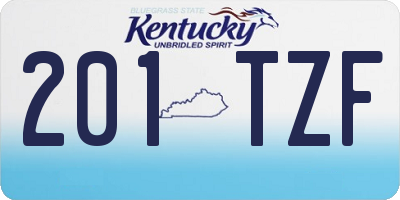 KY license plate 201TZF