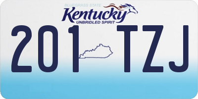 KY license plate 201TZJ