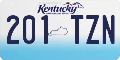 KY license plate 201TZN