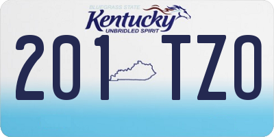 KY license plate 201TZO