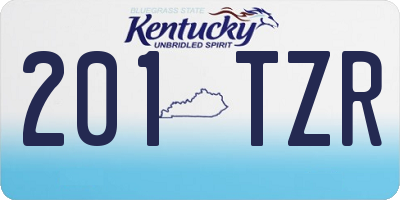 KY license plate 201TZR