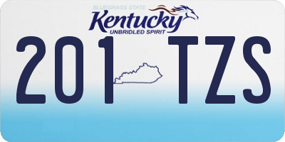 KY license plate 201TZS
