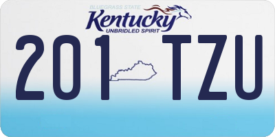 KY license plate 201TZU