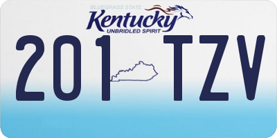 KY license plate 201TZV