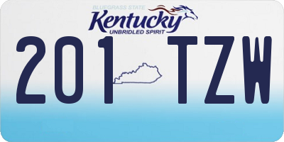 KY license plate 201TZW