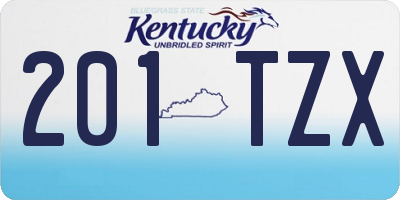 KY license plate 201TZX