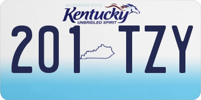 KY license plate 201TZY