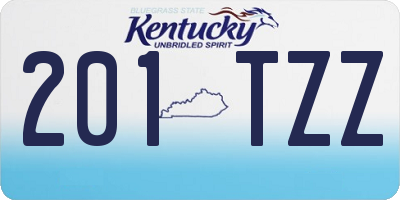 KY license plate 201TZZ