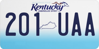KY license plate 201UAA