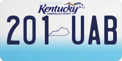 KY license plate 201UAB