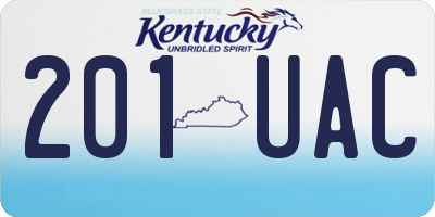 KY license plate 201UAC