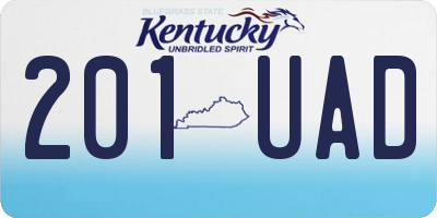 KY license plate 201UAD