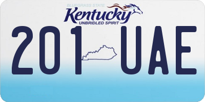 KY license plate 201UAE
