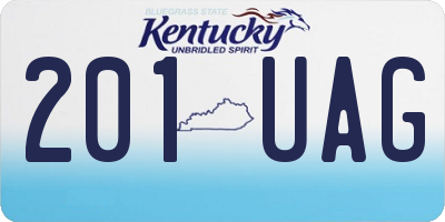 KY license plate 201UAG