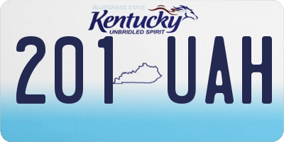 KY license plate 201UAH