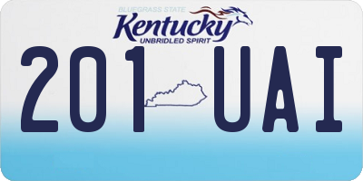 KY license plate 201UAI
