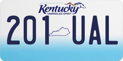KY license plate 201UAL