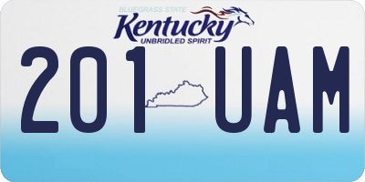 KY license plate 201UAM