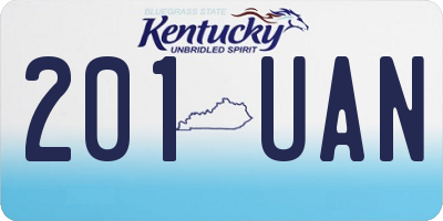 KY license plate 201UAN