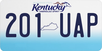 KY license plate 201UAP