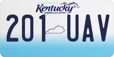 KY license plate 201UAV