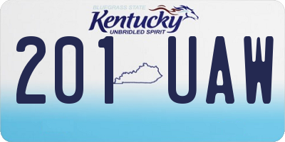 KY license plate 201UAW