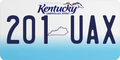 KY license plate 201UAX