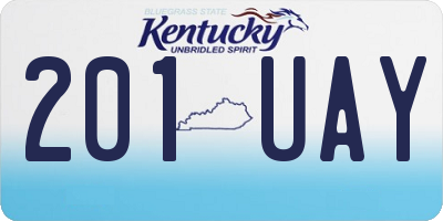 KY license plate 201UAY