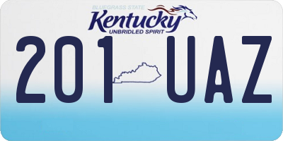 KY license plate 201UAZ