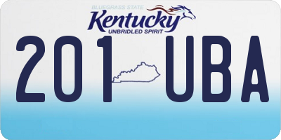 KY license plate 201UBA