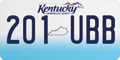 KY license plate 201UBB