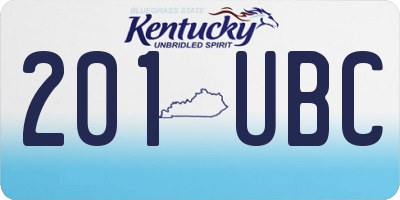 KY license plate 201UBC