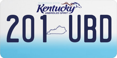 KY license plate 201UBD