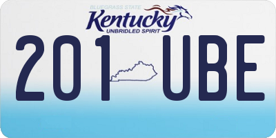KY license plate 201UBE