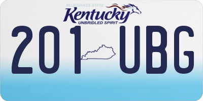 KY license plate 201UBG